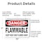 Signmission Flammable Keep Heat and Flames Away Danger Sign, Plastic, 10in W x 7in L, 2PK OS-2PACK-DS-P-710-L-19367 - alternate 8